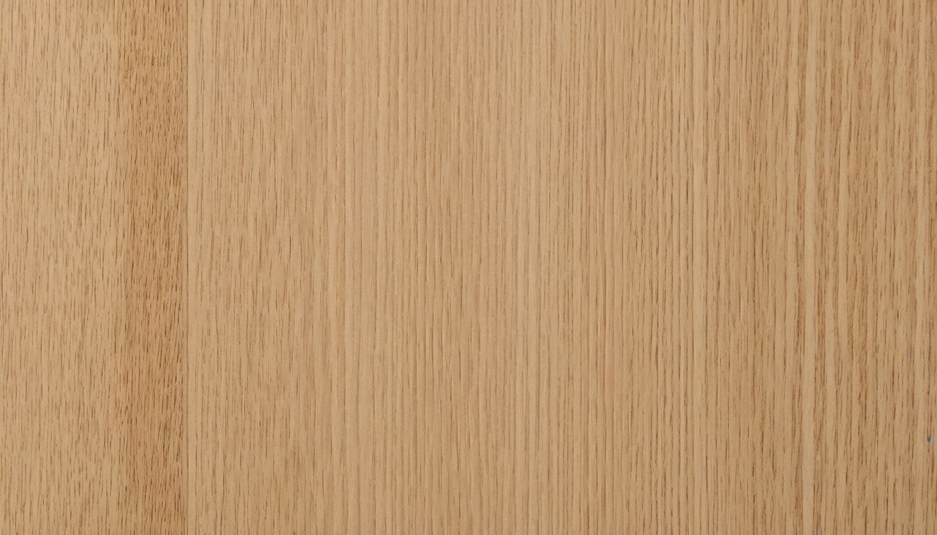 Close view of white oak veneer grain and an oiled finish