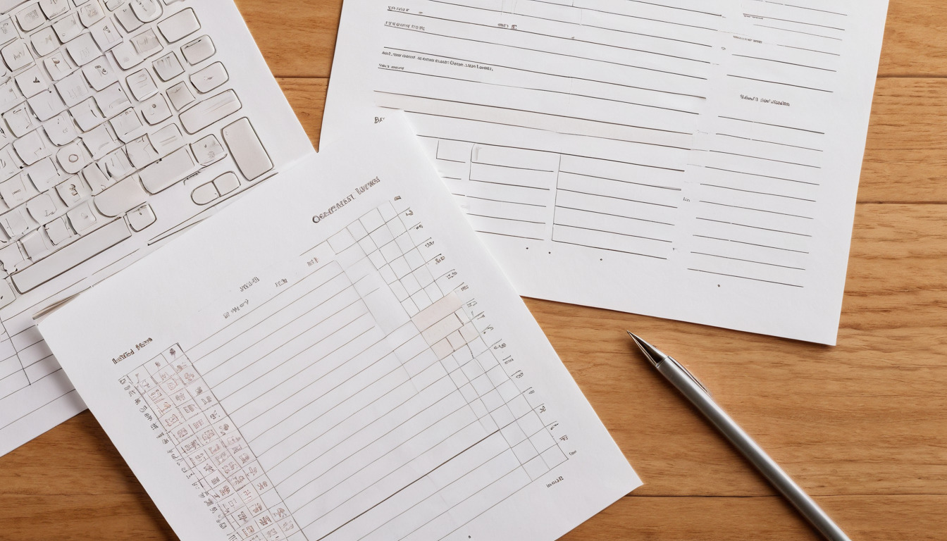 Three blank quotation sheets side by side with a calculator